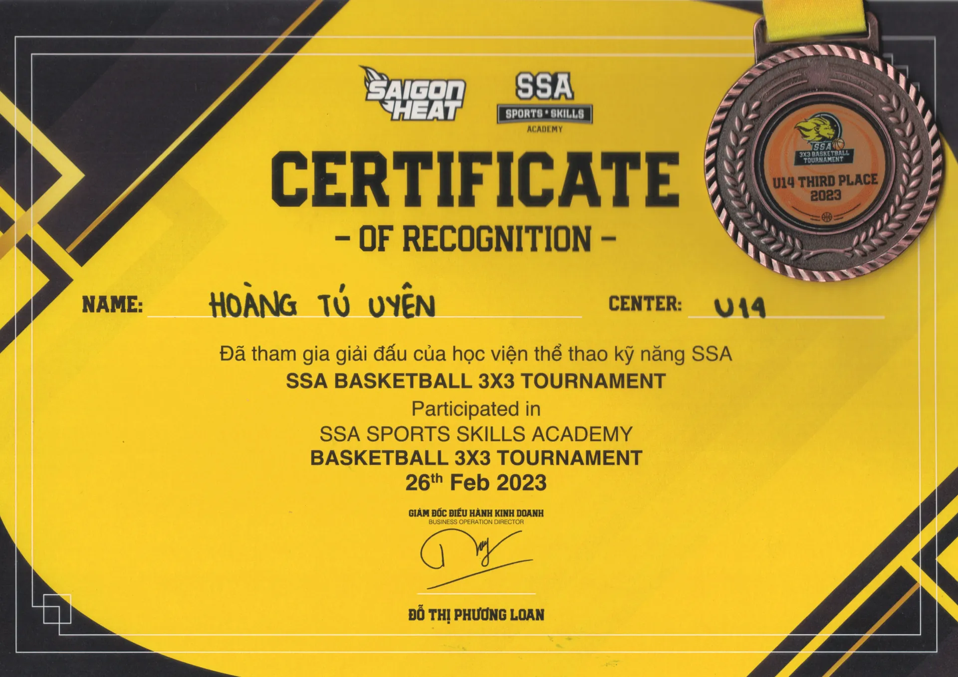 Basketball 2023 — certificate 1